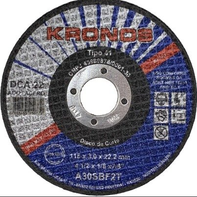 Disco de Corte Kronos 4.1/2" x 7/8" (115mm)
